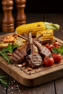 Grilled Lamb & Almonds Shrimp Roast Potato & Creole