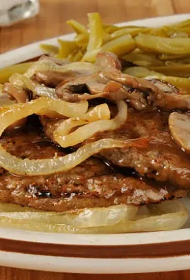 Hamburger steaks with onion gravy