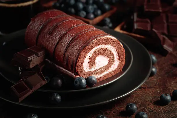 Homemade chocolate roll
