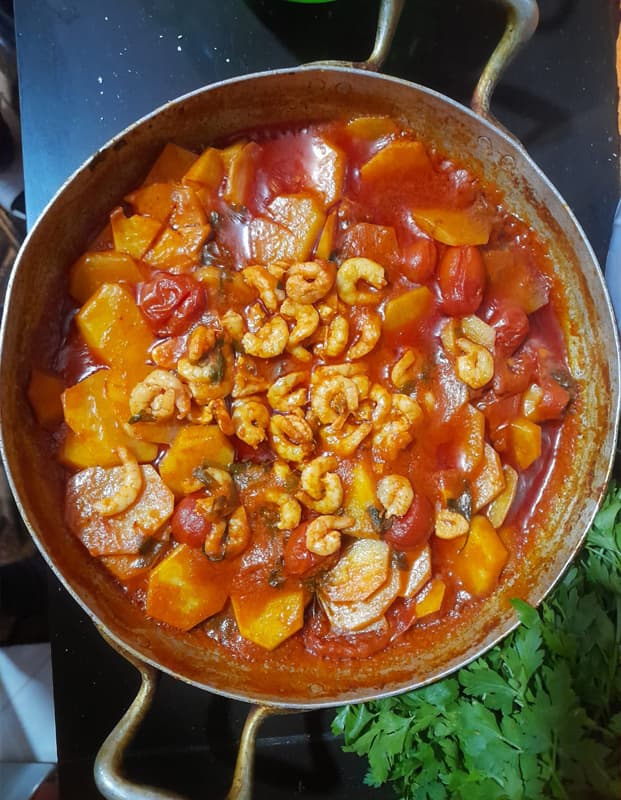 Spicy Shrimp and Tomato-Potato Stew Recipe