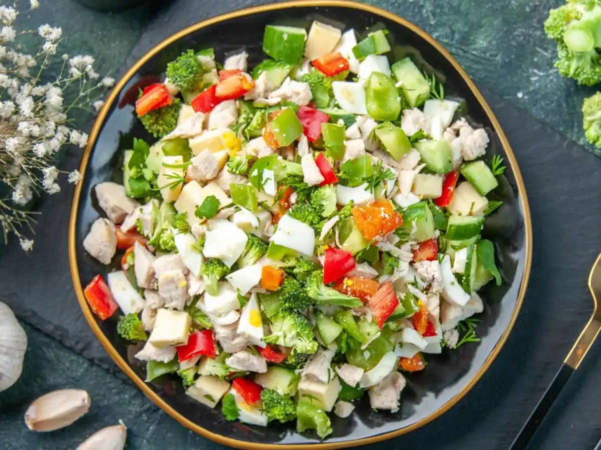 receta de ensalada de brócoli y coliflor