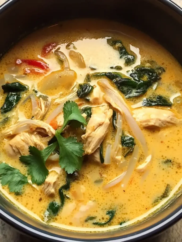 Sopa de pollo al curry tailandesa fácil