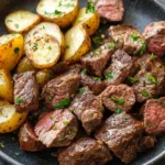 Garlic Butter Steak Bites and Potatoes