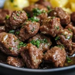 Slow Cooker Garlic Butter Beef Bites & Potatoes