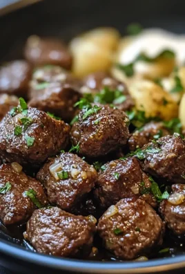 Slow Cooker Garlic Butter Beef Bites & Potatoes