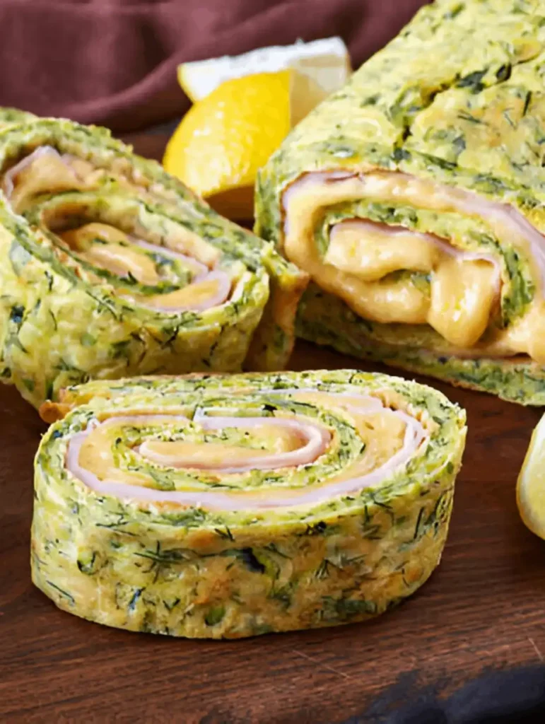 Rollito de calabacín, jamón y queso