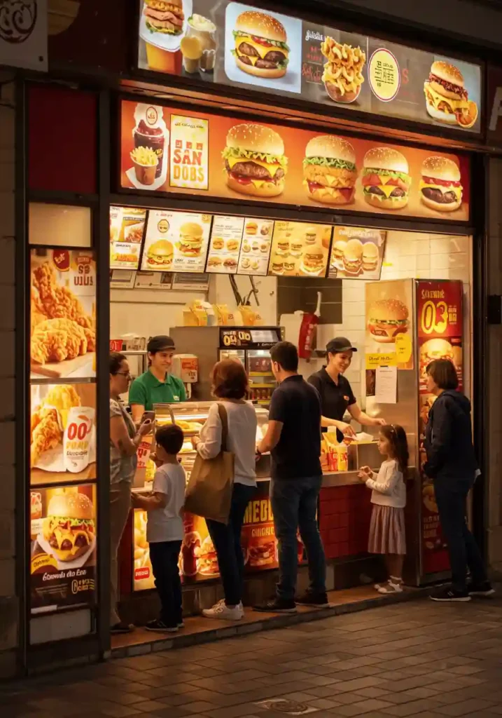comida rápida abierta cerca de mí