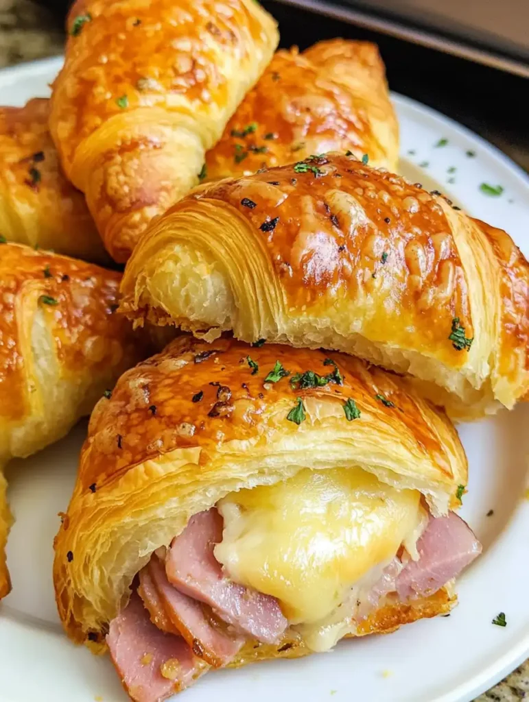 Croissant de carne y queso al horno