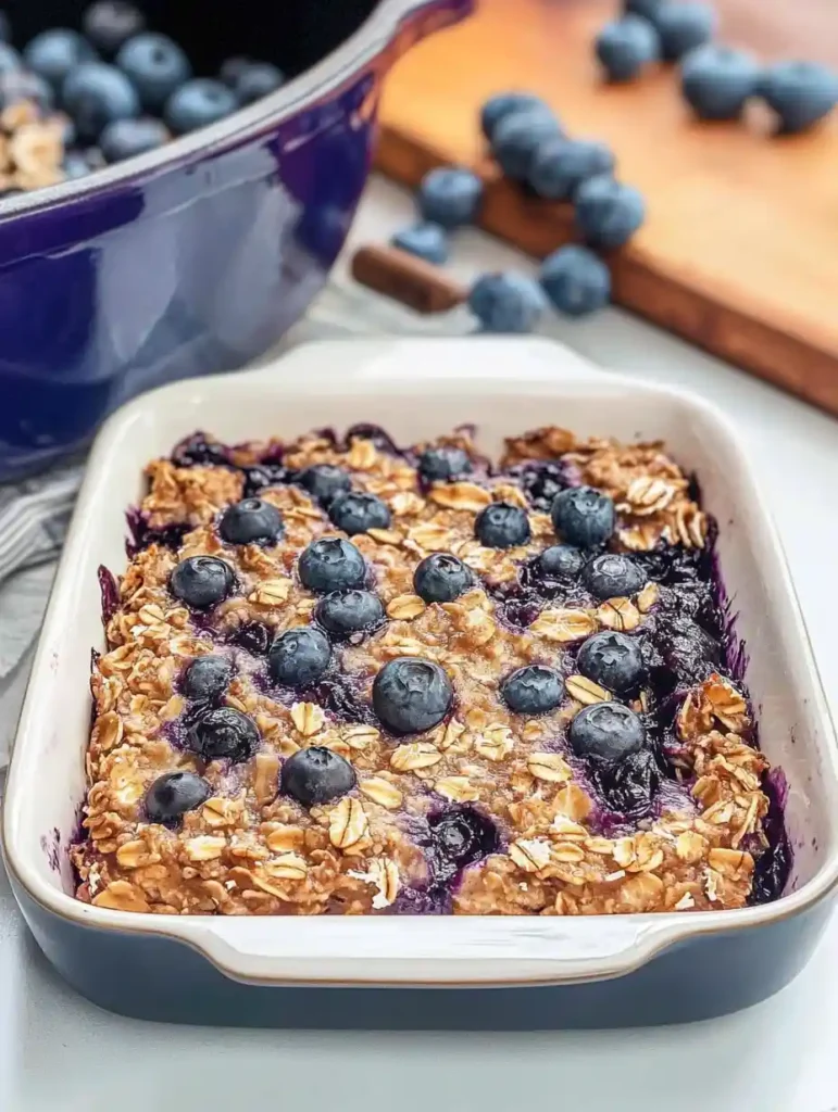 Avena horneada con arándanos