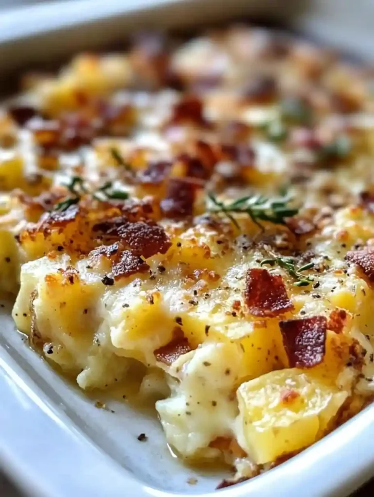 Cazuela de papas con queso para el desayuno