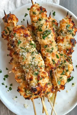 Garlic Parmesan Chicken Skewers