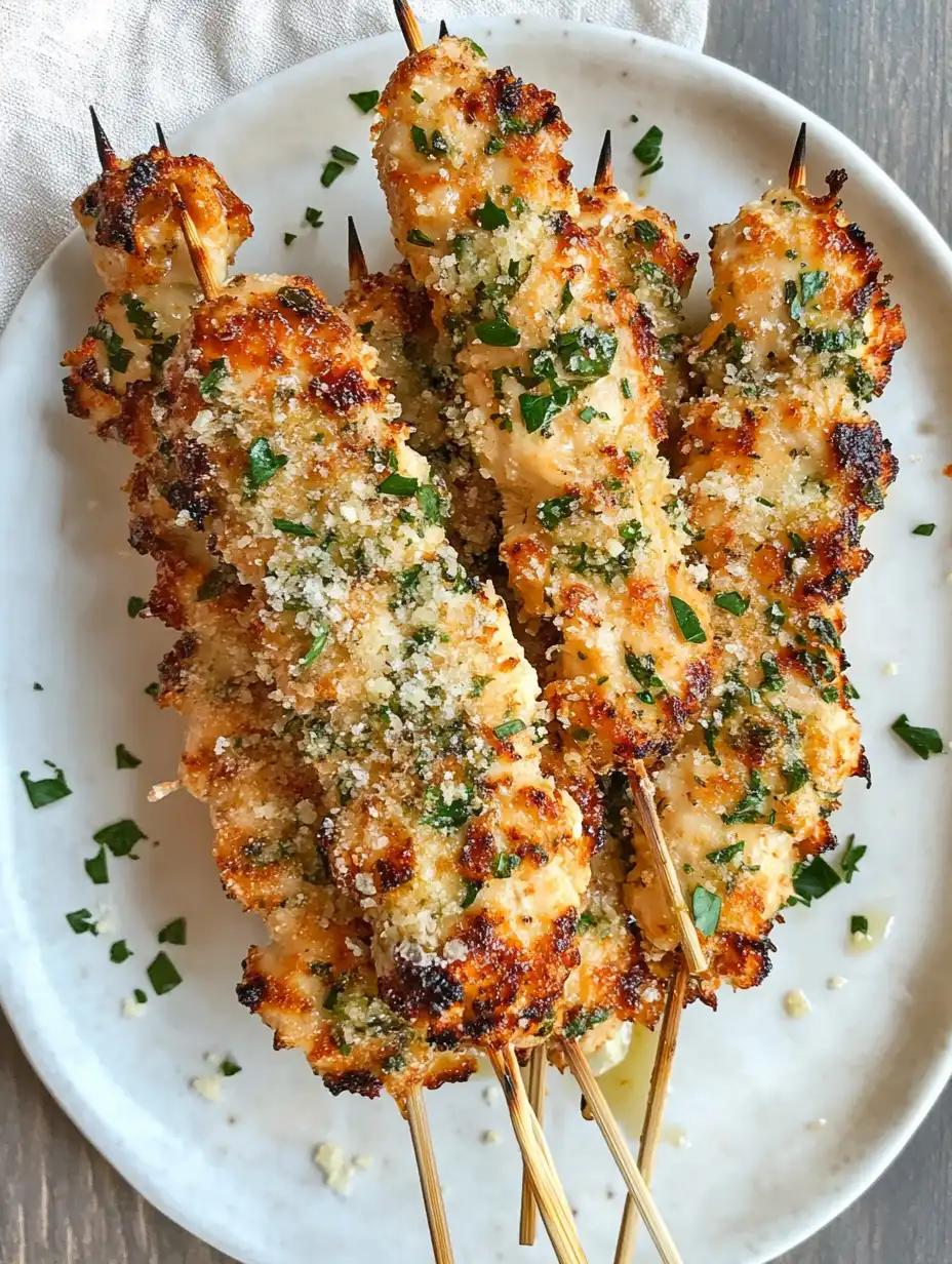 Garlic Parmesan Chicken Skewers