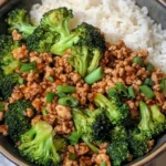 Honey Sriracha Ground Chicken and Broccoli