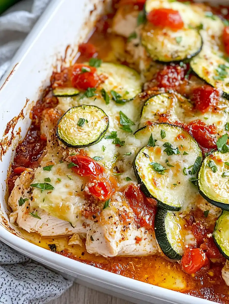Mediterranean Chicken Zucchini Bake