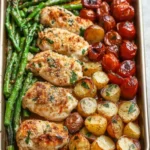 Parmesan Crusted Chicken Sheet Pan Dinner recipe