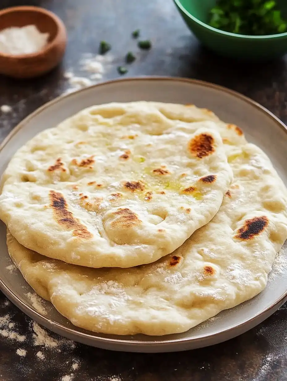 2 Ingredient Dough Naan Bread- No Yeast!