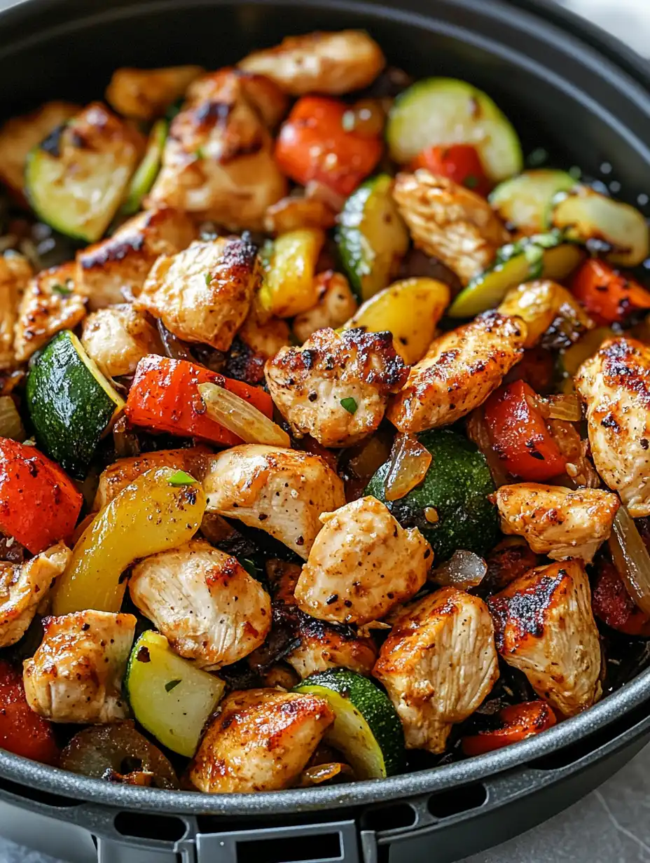 Air Fryer Chicken and Vegetables (in 15 minutes!)
