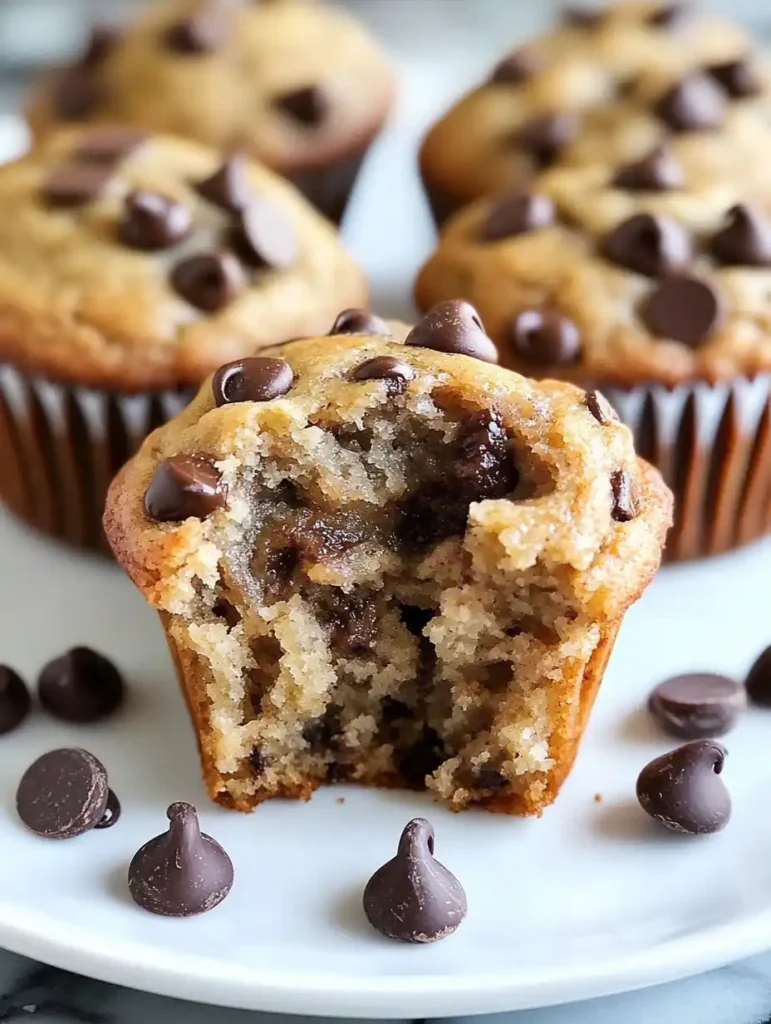Muffins de plátano con chispas de chocolate
