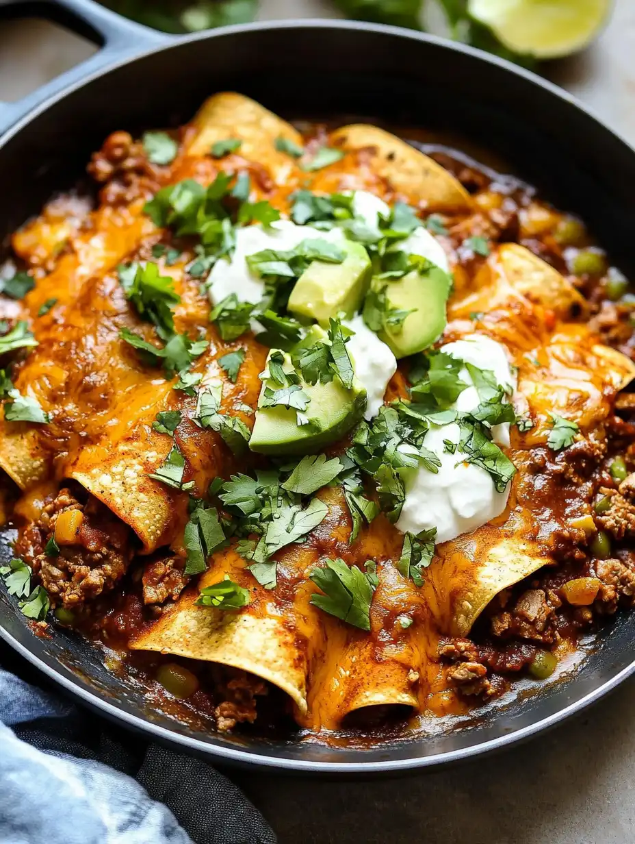 Beef Skillet Enchiladas
