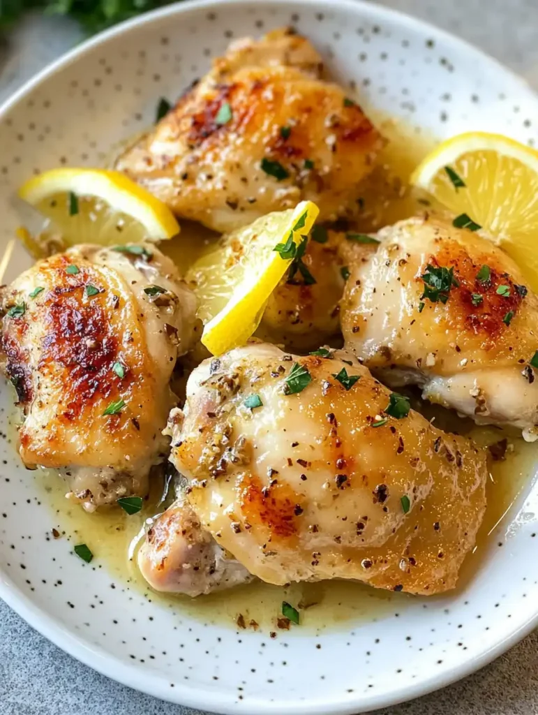 Muslos de pollo con ajo y limón