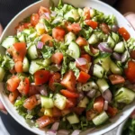 Mediterranean Salad with Cucumber, Tomato and Onion recipe