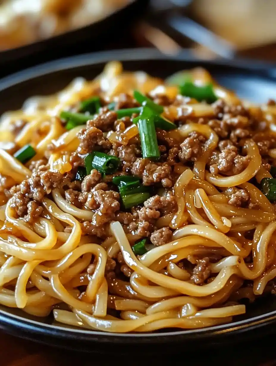 Mongolian Ground Beef Noodles