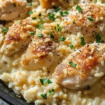 One-Pan Creamy Parmesan Chicken & Rice recipe