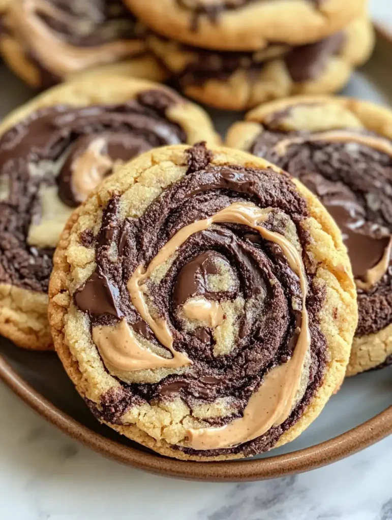 Galletas de remolino de brownie de mantequilla de maní