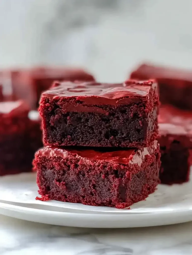 Comida para brownies de terciopelo rojo