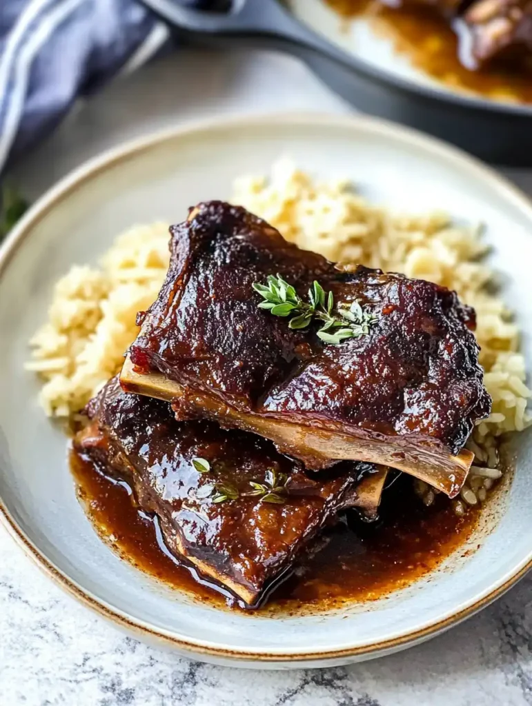 Costillas estofadas al vino tinto en horno holandés