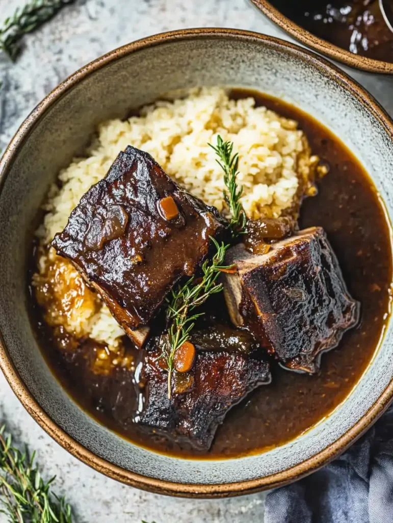 Costillas estofadas al vino tinto en horno holandés