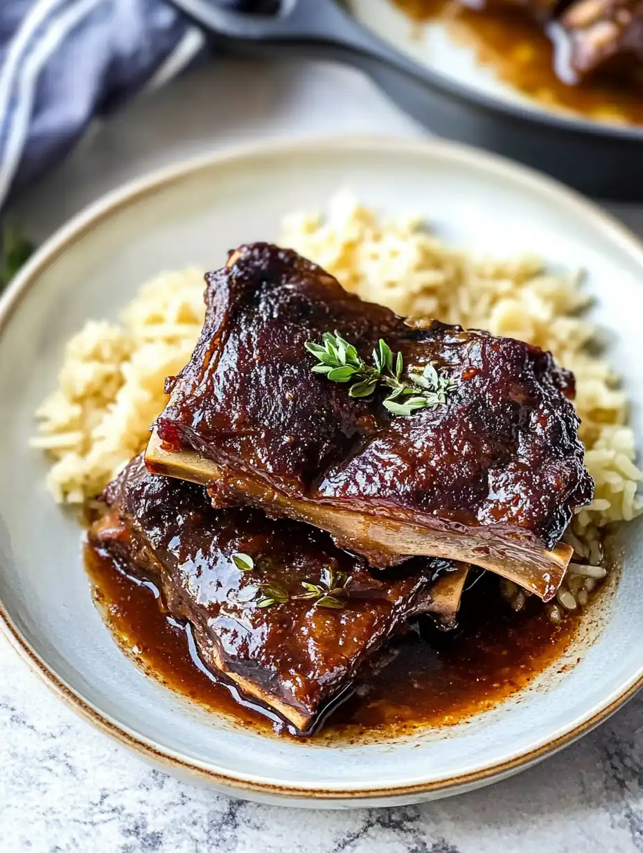 Red Wine Braised Short Ribs in Dutch Oven