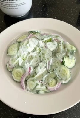 Weight Watchers Creamy Cucumber Salad with Dill and Red Onion