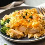 Cheesy Broccoli Chicken and Rice Casserole