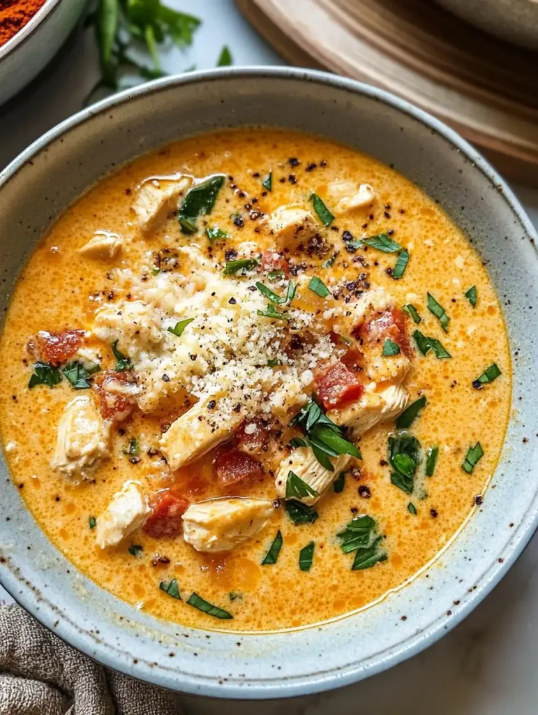 Sopa cremosa de pollo "Cásate conmigo"