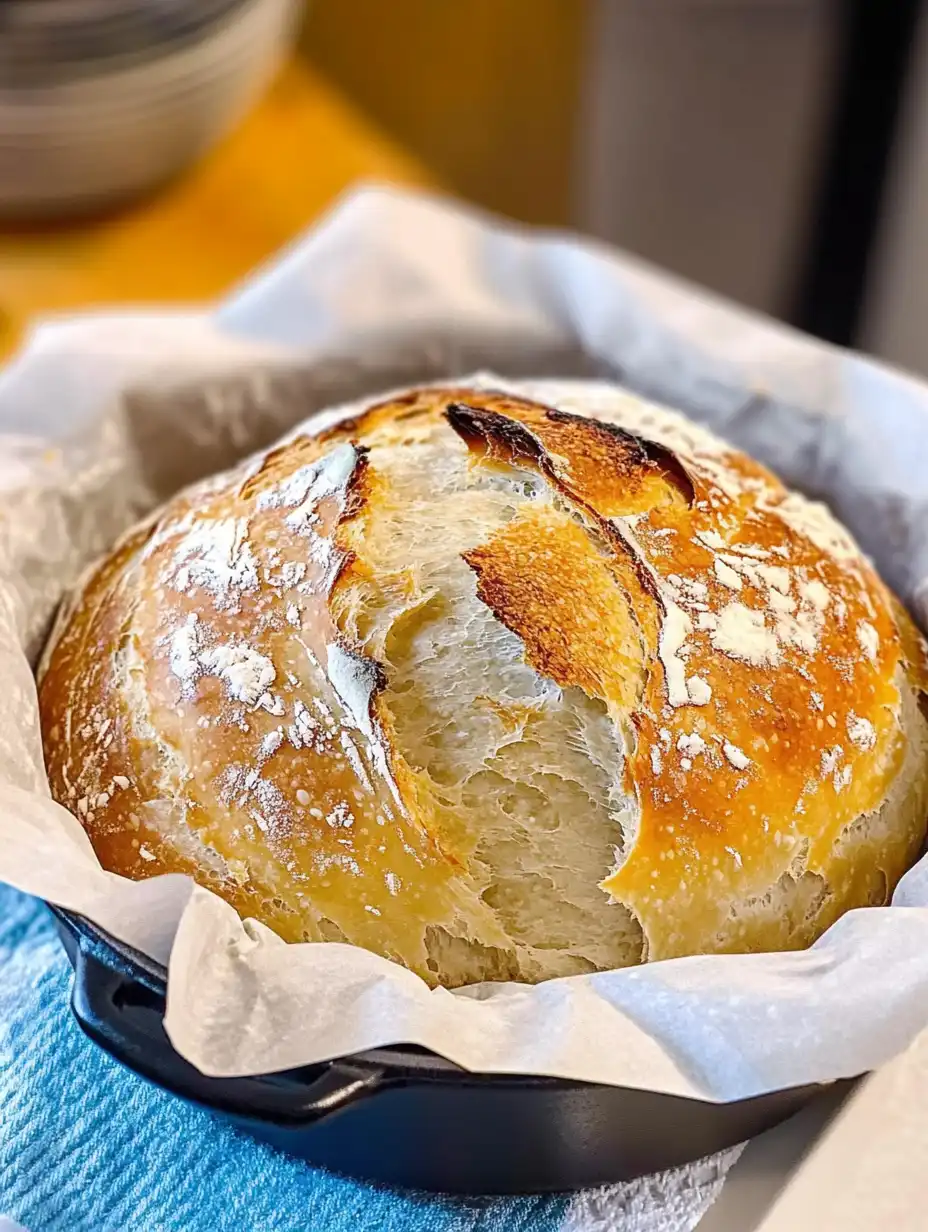 Dutch Oven No Knead Crusty Bread