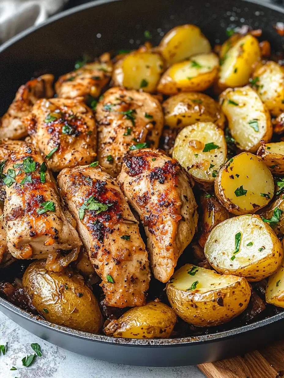 Garlic Butter Chicken and Potatoes Skillet