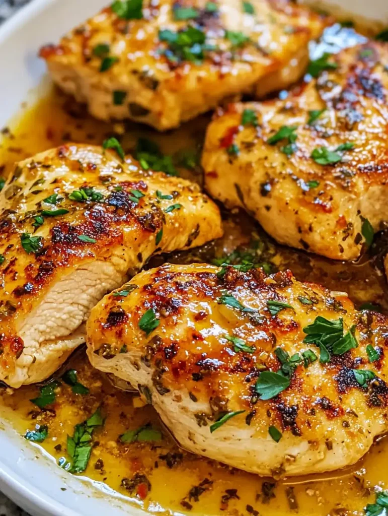 Pollo con mantequilla de ajo