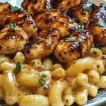 Sweet and Spicy Honey Pepper Chicken with Creamy Macaroni Cheese