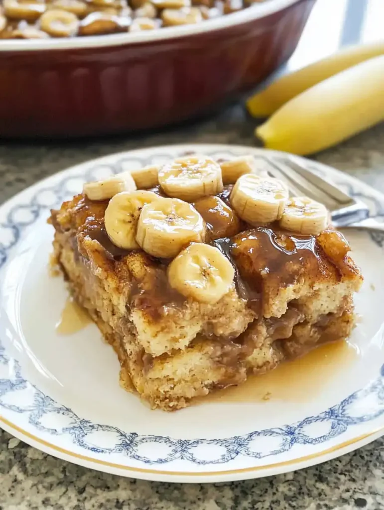 Cazuela de tostadas francesas de Bananas Foster