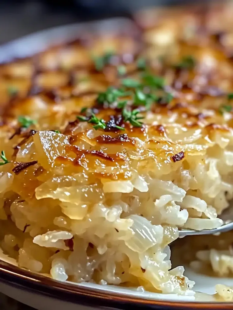 Arroz con mantequilla y cebolla francesa