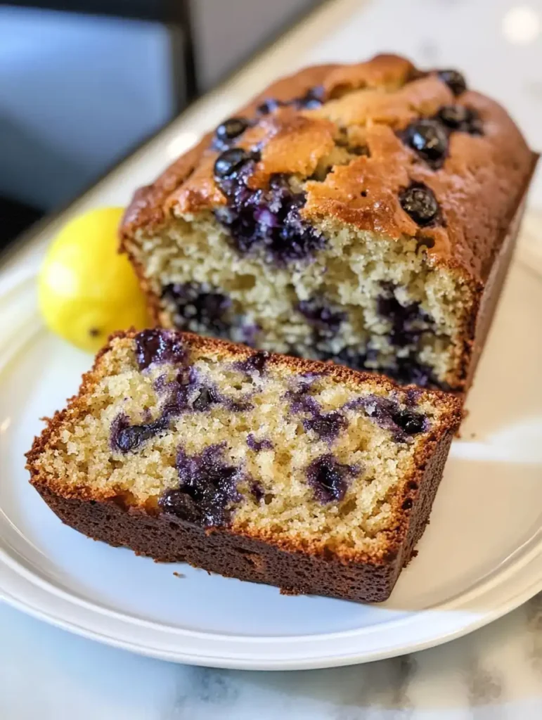 Pan de limón y arándanos