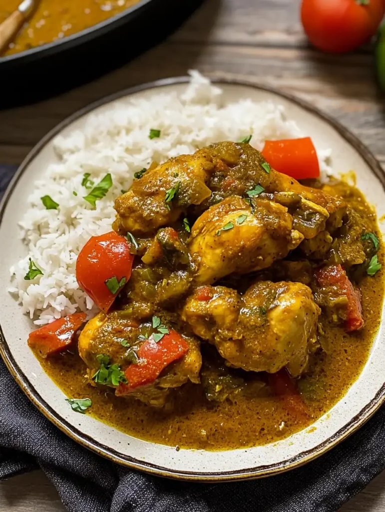 Auténtico pollo al curry jamaicano