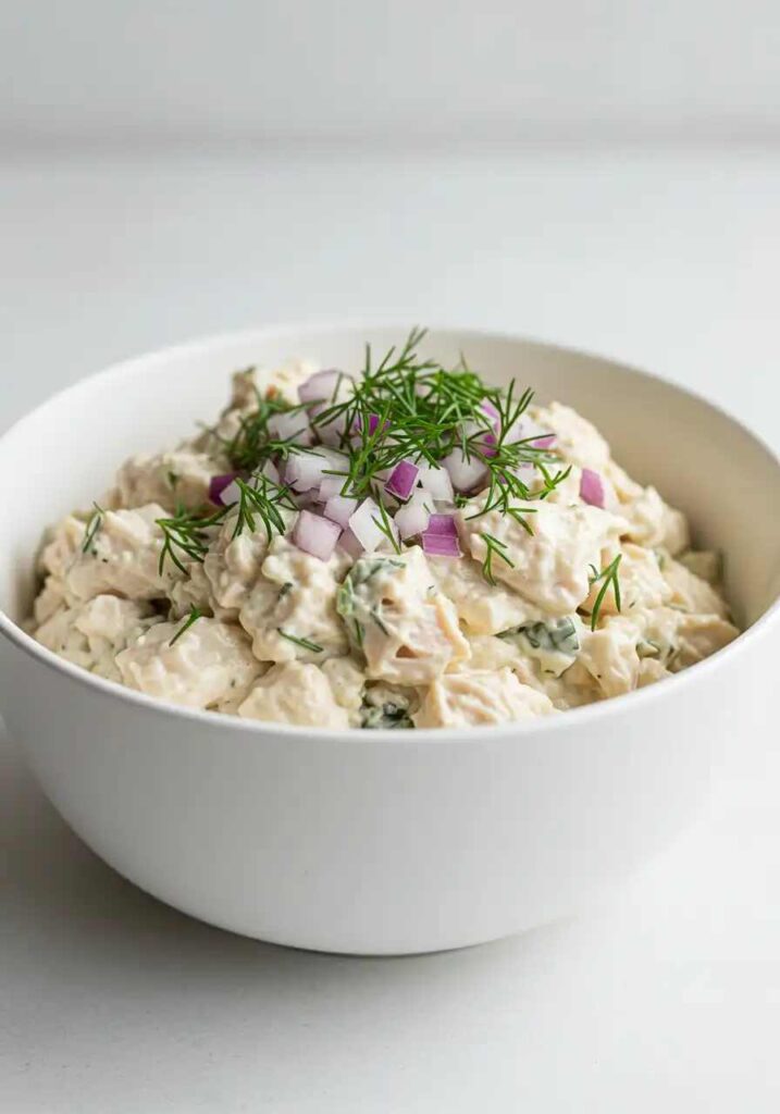 Healthy chicken salad with creamy dressing